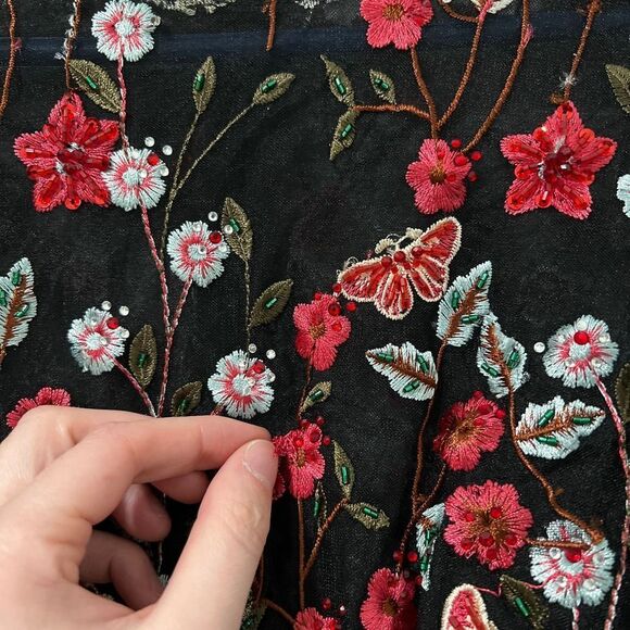 Mac Duggal EMBELLISHED BUTTERFLY TEA LENGTH A LINE DRESS 20323 Size 4 - Picture 5 of 7